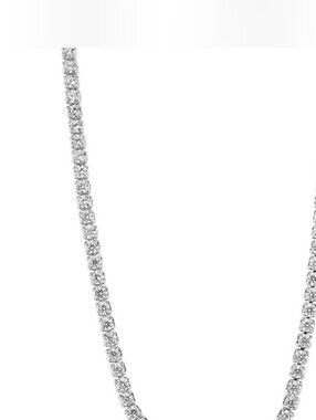 Dazzling Silver Tennis Necklace with CZ